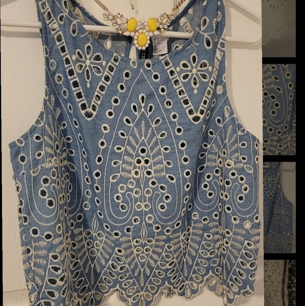 Cropped denim top